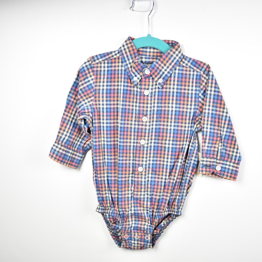 plaid button down bodysuit